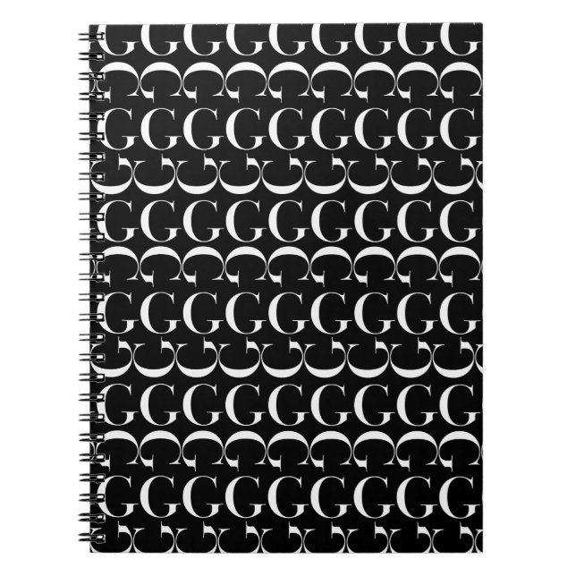Monogram Initial Brev G Anteckningsbok (Framsidan)