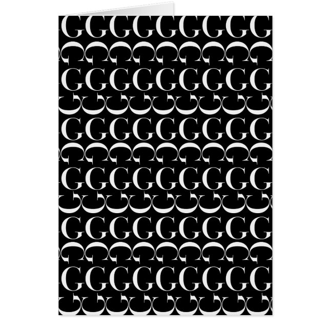 Monogram Initial Brev G Hälsningskort (Framsidan)