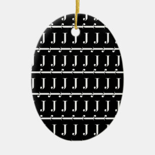 Monogram Initial Brev J Julgransprydnad Keramik