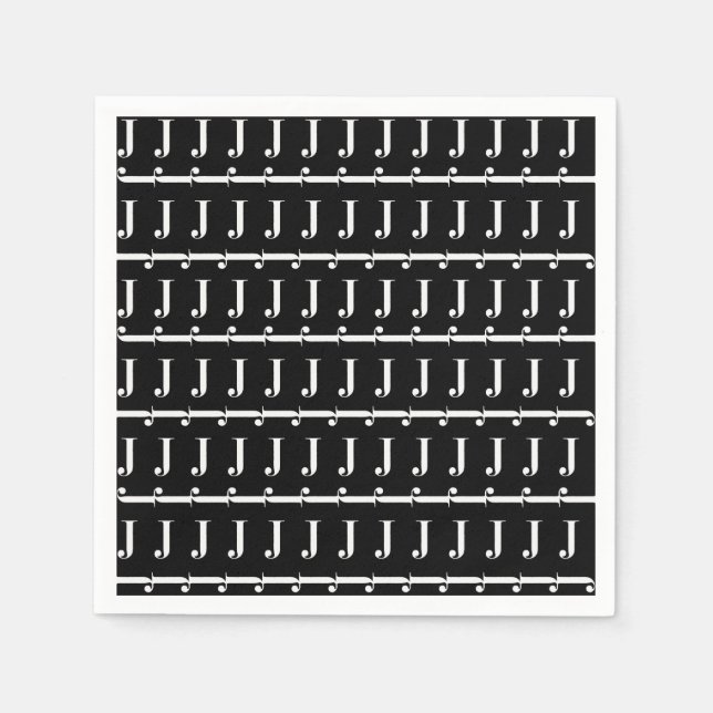 Monogram Initial Brev J Pappersservett (Framsidan)