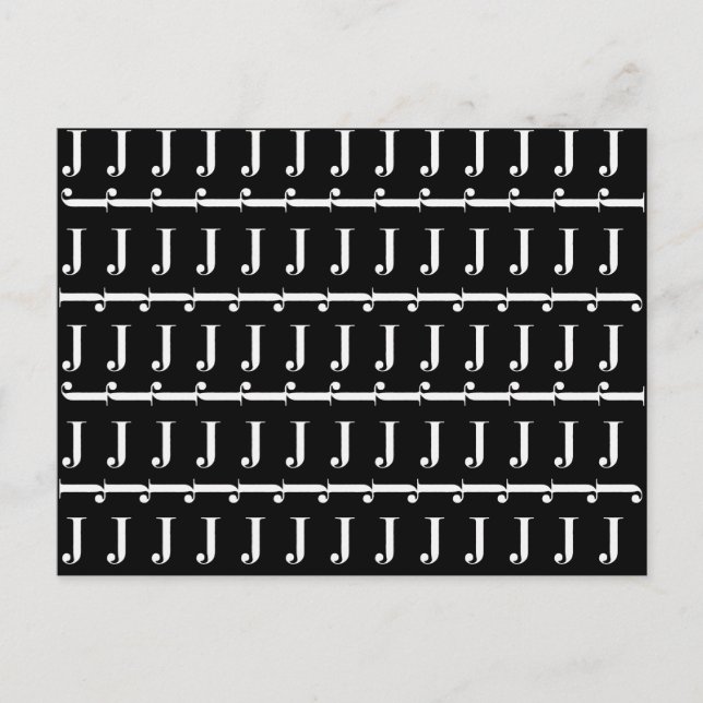 Monogram Initial Brev J Vykort (Framsida)