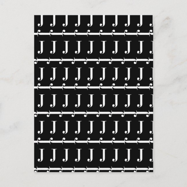 Monogram Initial Brev J Vykort (Framsida)