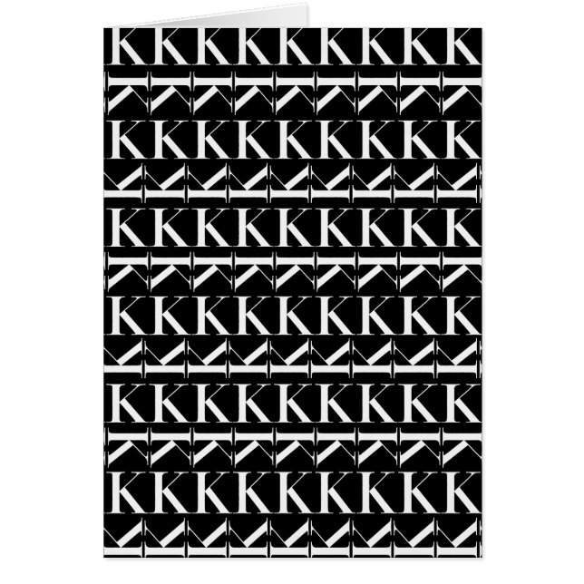 Monogram Initial Brev K Hälsningskort (Framsidan)