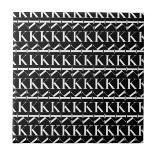Monogram Initial Brev K Kakelplatta