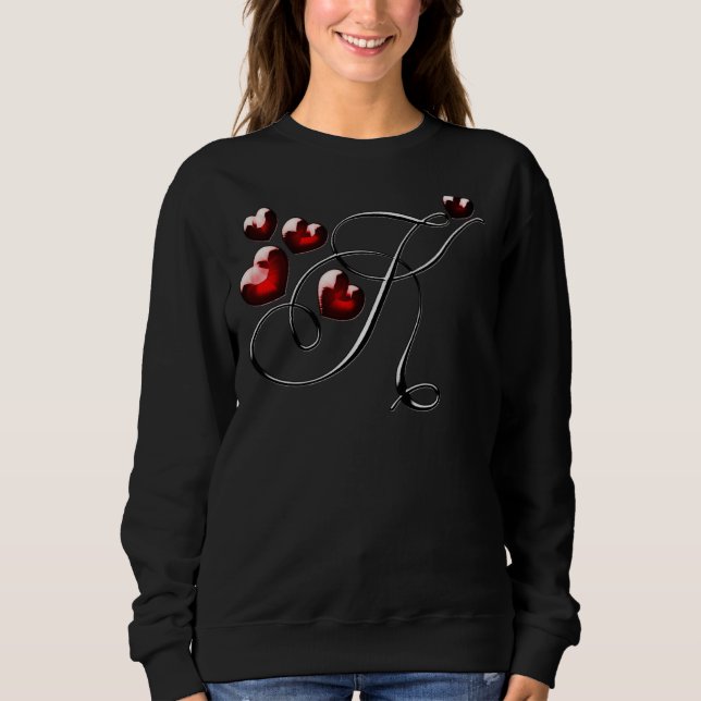 Monogram Initial Brev K Kärlek Heart T Shirt (Framsida)
