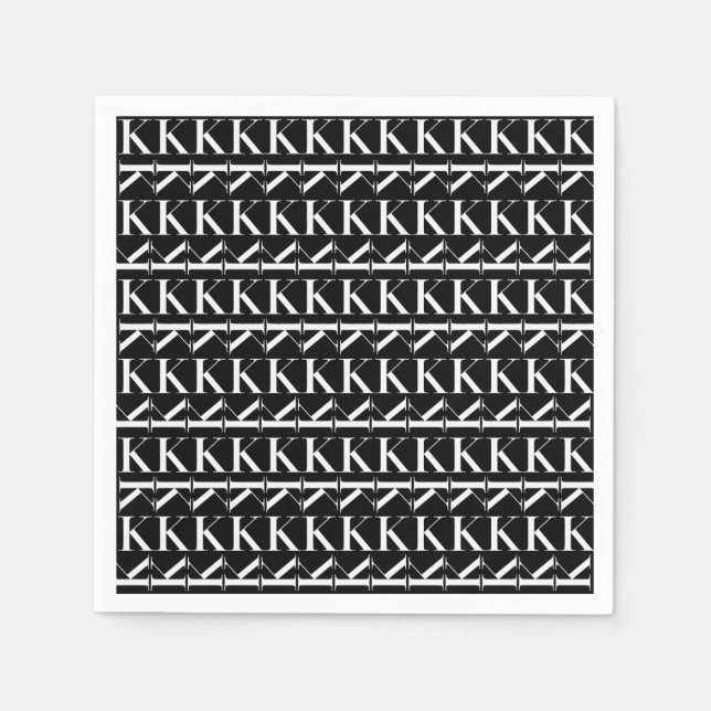 Monogram Initial Brev K Pappersservett (Framsidan)