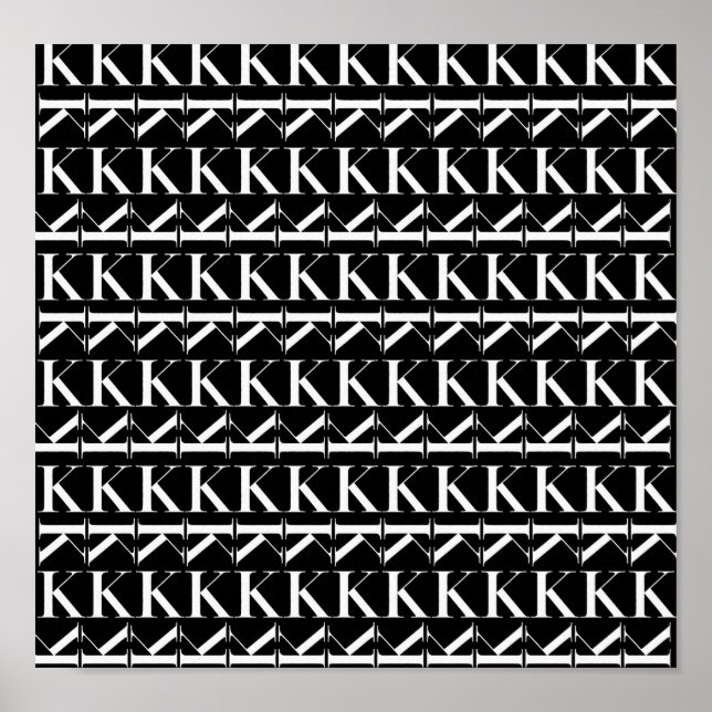 Monogram Initial Brev K Poster (Framsidan)