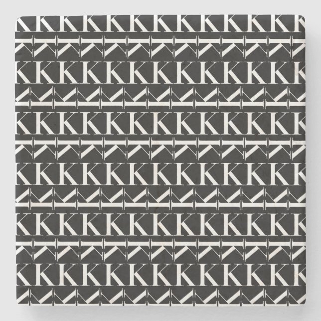 Monogram Initial Brev K Stenunderlägg (Framsidan)