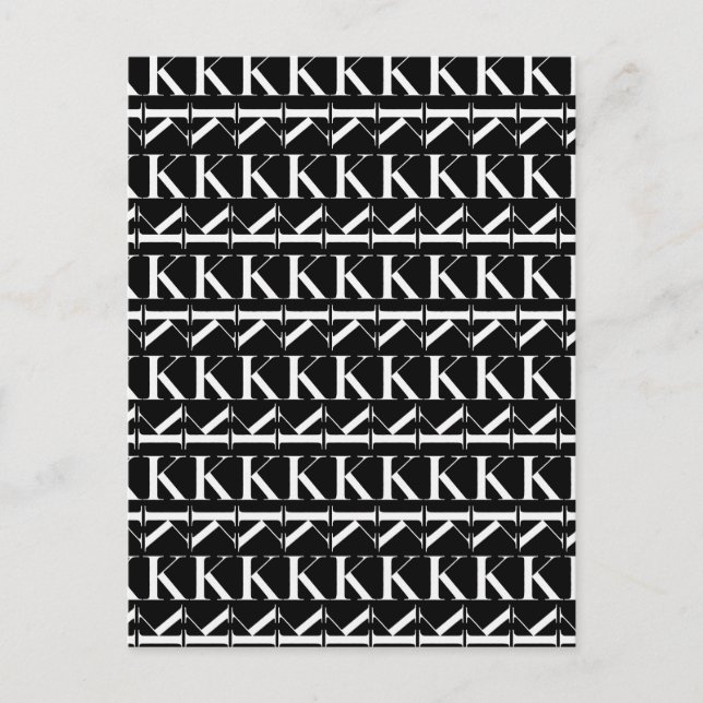 Monogram Initial Brev K Vykort (Framsida)