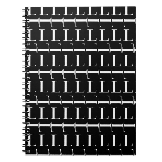 Monogram Initial Brev L Anteckningsbok (Framsidan)