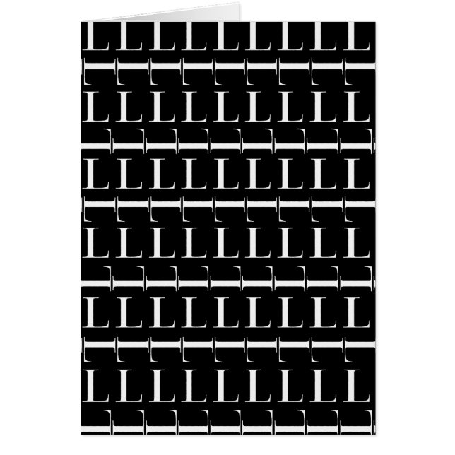 Monogram Initial Brev L Hälsningskort (Framsidan)