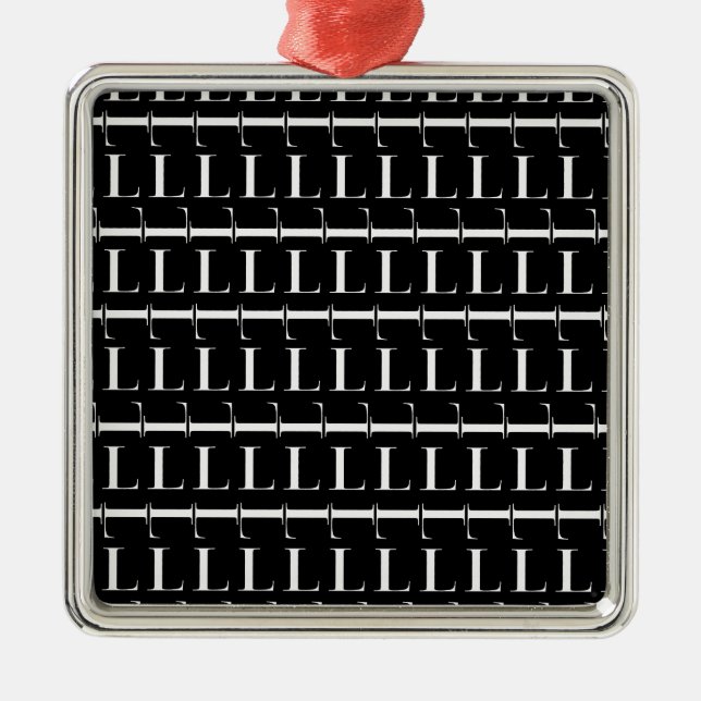 Monogram Initial Brev L Julgransprydnad Metall (Framsidan)