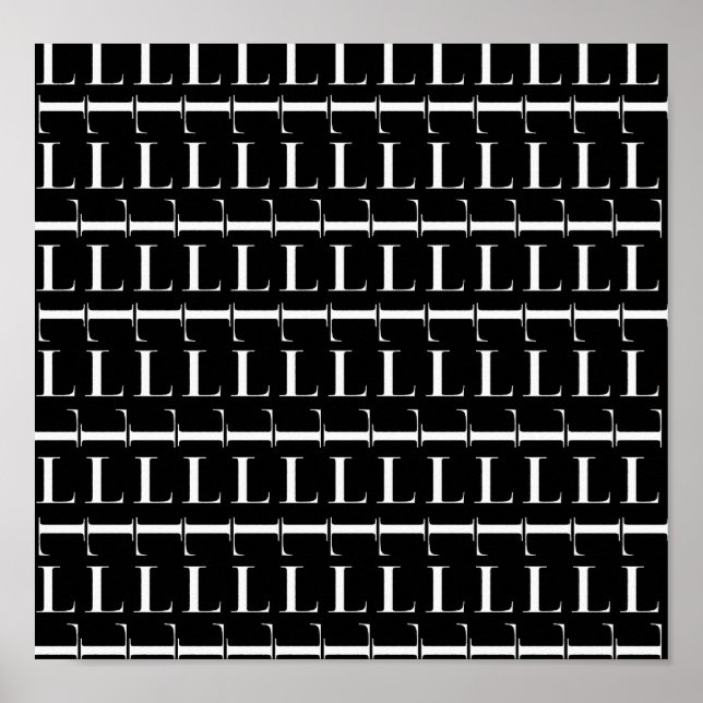 Monogram Initial Brev L, välj Bakgrund Färg Poster (Framsidan)