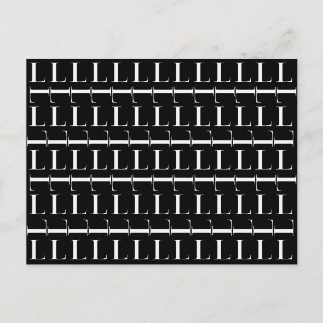 Monogram Initial Brev L Vykort (Framsida)