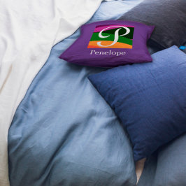 Monogram Initial Brev lavender Dekorativ kudde