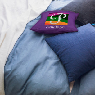 Monogram Initial Brev lavender Dekorativ kudde