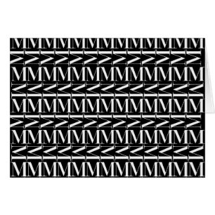Monogram Initial Brev M Hälsningskort