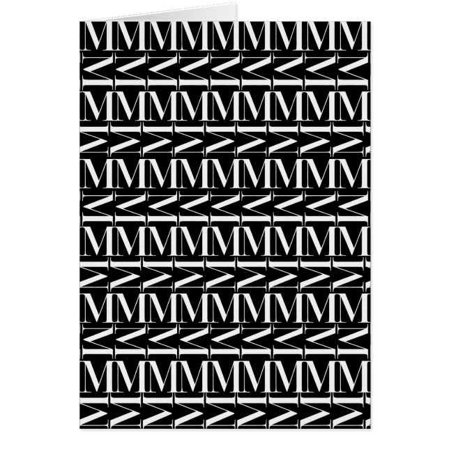 Monogram Initial Brev M Hälsningskort (Framsidan)