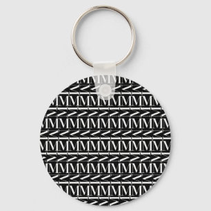 Monogram Initial Brev M Nyckelring