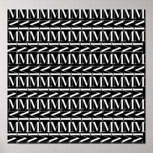Monogram Initial Brev M Poster