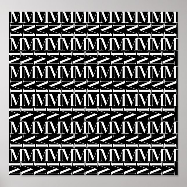 Monogram Initial Brev M Poster (Framsidan)