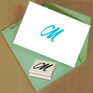 Monogram Initial Brev M Stämpel