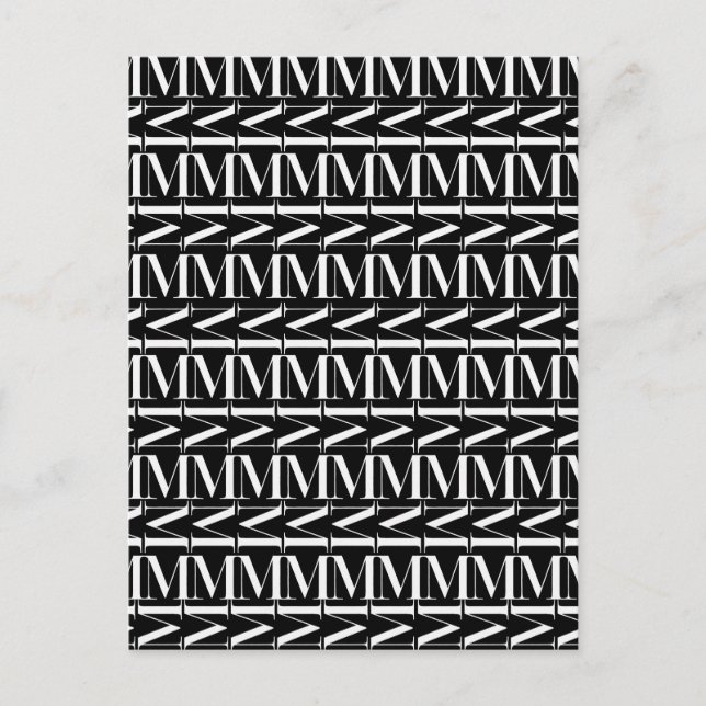 Monogram Initial Brev M Vykort (Framsida)