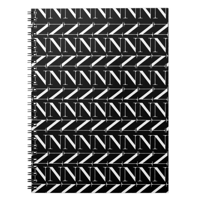 Monogram Initial Brev N Anteckningsbok (Framsidan)