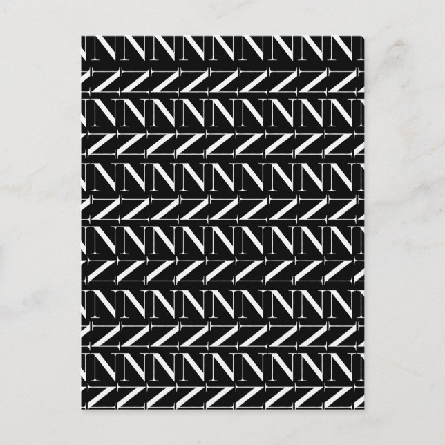 Monogram Initial Brev N Vykort (Framsida)