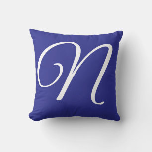 Monogram Initial Brev och Namn Personlig Kudde
