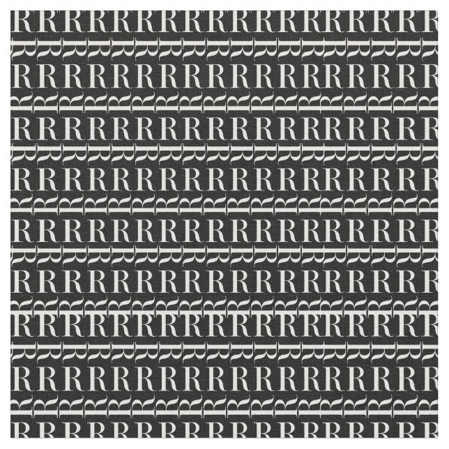 Monogram Initial Brev R Tyg (Närbild)