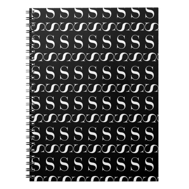 Monogram Initial Brev S Anteckningsbok Med Spiral (Framsidan)