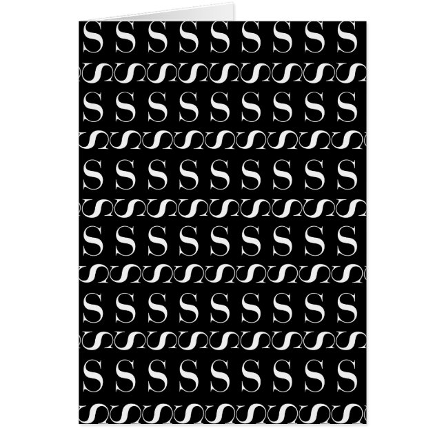 Monogram Initial Brev S Hälsningskort (Framsidan)