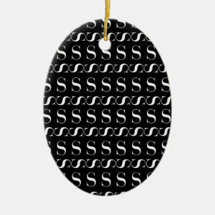 Monogram Initial Brev S Julgransprydnad Keramik