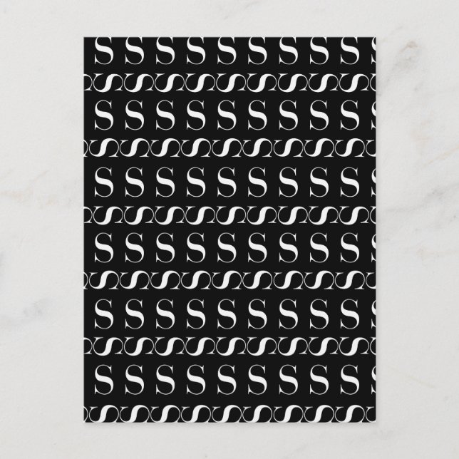 Monogram Initial Brev S Vykort (Framsida)