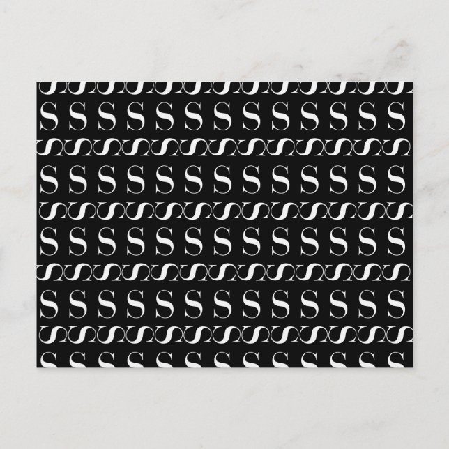 Monogram Initial Brev S Vykort (Framsida)