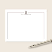 Monogram Initial Brun Dubbel Ram Professionell