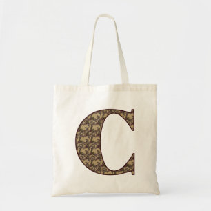 Monogram initial C Elegant Vintage Blommig Tygkasse