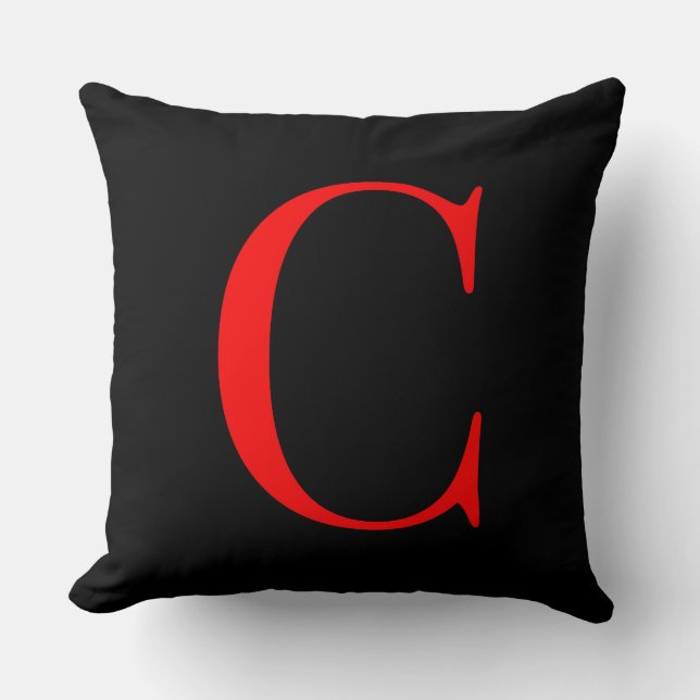 Monogram Initial C Fyrkantig Luff Dekoratör  Kudde (Framsida)
