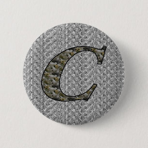 Monogram initial C Hydrangea blommor Knapp