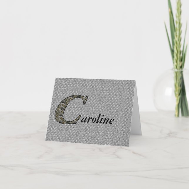 Monogram initial C Hydrangea blommor Personlig Anteckningskort (Framsida)