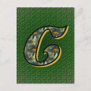 Monogram initial C Tusenskönor Blommig Konst Vykort