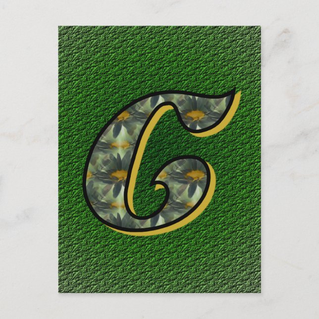Monogram initial C Tusenskönor Blommig Konst Vykort (Framsida)