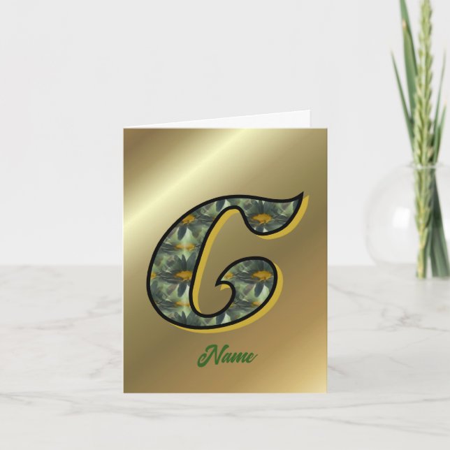 Monogram initial C Tusenskönor Konst Personlig Anteckningskort (Framsida)