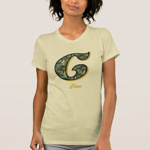 Monogram initial C tusenskönsblomma konst personli T Shirt