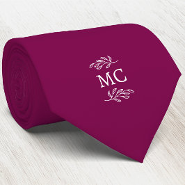 Monogram Initial Crest Botanical Leaf Cherry Pink Slips