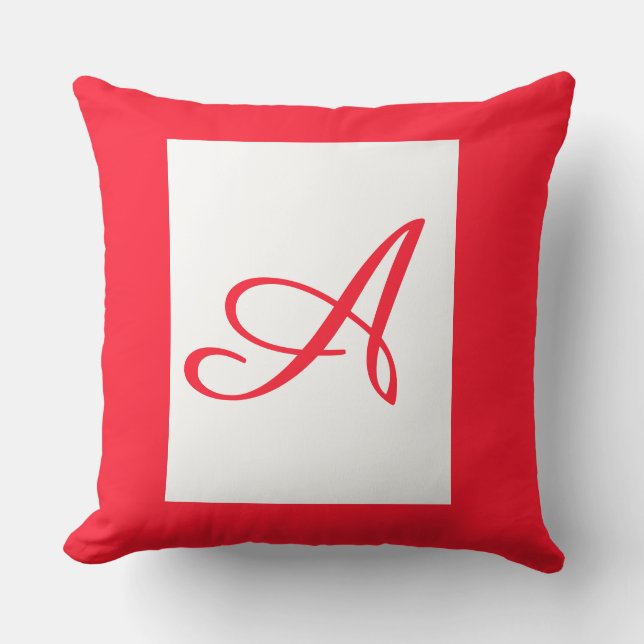 Monogram Initial Cursive A Fyrkantig Prydnadskudde (Framsida)