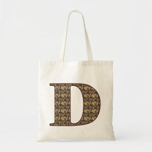 Monogram initial D elegant vintage blommig Tygkasse