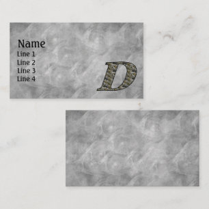 Monogram Initial D Hortensia Blommor Visitkort
