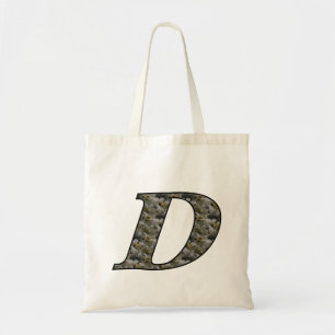 Monogram initial D Hydrangea blommor Tygkasse